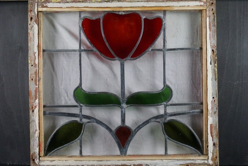 Antique stained glass window - stained,