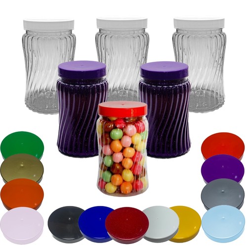 Spiral plastic sweet jars cute - plastic,