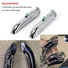 1 Pair 20'' Universal Motorcycle Exhaust Pipe Silencer For Cafe Racer Chopp UK