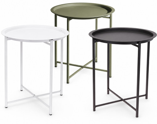 Round metal tray - tray, table