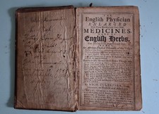The English Physician Culpeper's British Herbal Medicine. 1733 Edition. Rare