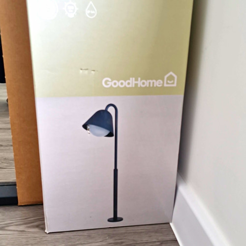 Goodhome black post light - black, ip44