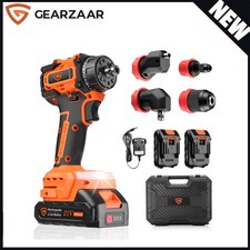 Brushless Cordless Drill Driver kit with 4-Tool Heads UK c/w 2 x 2Ah Battery
