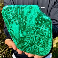 3.4LB Natural glossy Malachite egg transparent cluster rough mineral sample