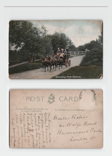 Postcard returning from - postcard,