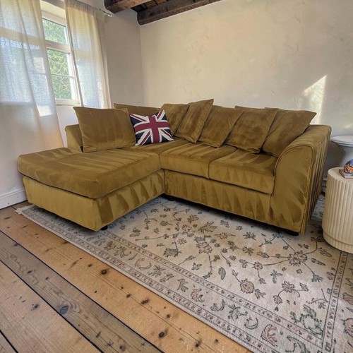 Yellow velvet corner - sofa, 💛