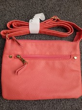 Avon Womens Faux Leather Pink Shoulder Bag