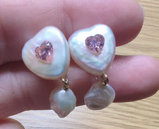 Jamila fresh water pearl clip on Earrings love heart - box not included