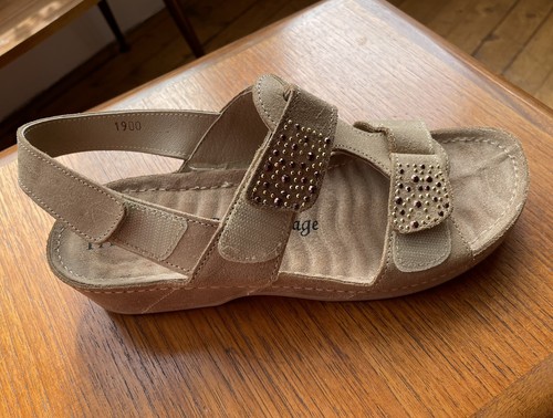 Ladies pavers suede sandals - ladies,