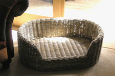 Small oval wicker dog bed