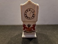 GRANDFATHER CLOCK WALES  OLD ANTIQUE CRESTED CHINA cc1910