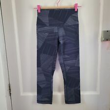 Lululemon Wunder Under Crop 21" Etch Hail Midnight Navy Luxtreme Leggings 8 Uk