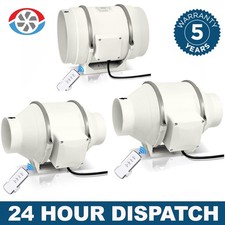 4"6"8" Exhaust Fan Home Silent Inline Pipe Duct Fan Bathroom 220V Extractor UK
