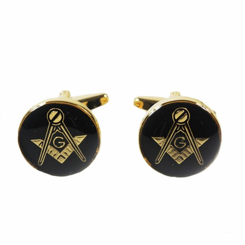 Masonic cufflinks black - "g",