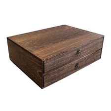 2-Drawer Wooden Desk Organizer