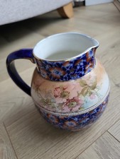 Antique Edge Malkin & Co Jug – Hand Painted Floral & Gilt Rare Pattern c.1890s