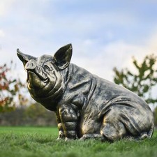 Stunning Life Size Sitting Pig