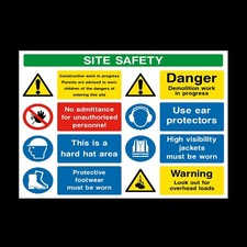 Site Safety Building Construction Sign - Choose your Size & Material (CSS40)