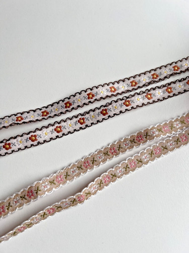 Vintage french linen ribbon - french,