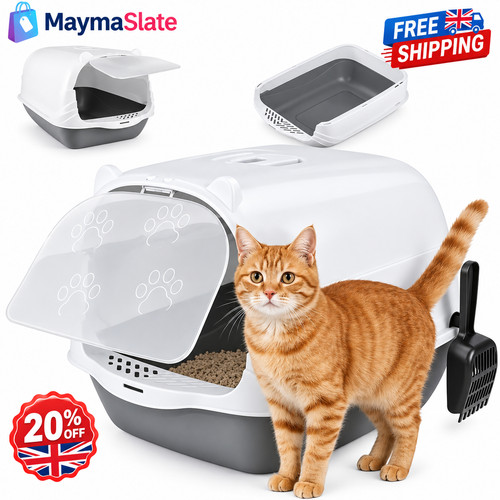 Hooded cat loo litter tray - hooded,