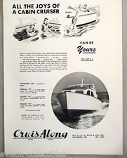 CruisAlong Cabin Cruiser Boat PRINT AD - 1948 ~~ Cruis Along