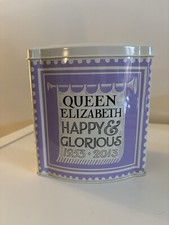 EMMA BRIDGEWATER QUEEN ELIZABETH DIAMOND JUBILEE TIN HAPPY & GLORIOUS HINGED LID