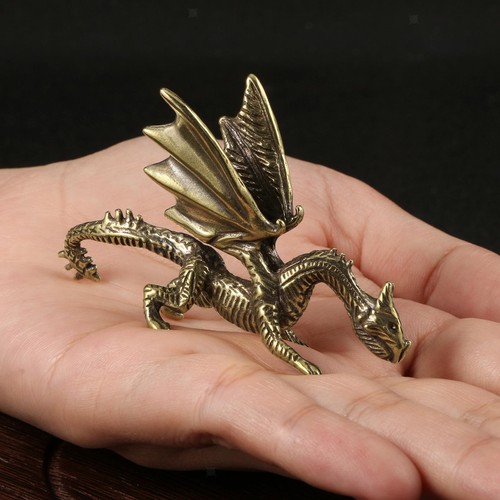 Brass dragon ornament flying - ornament,