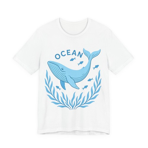 Blue whale ocean tee - ocean, marine