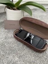 Tom Ford Black Square Sunglasses Designer Shades w/ Case & Cloth – Men’s/Unisex