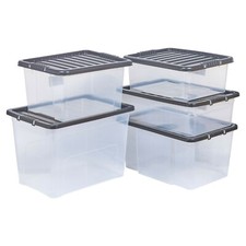 Plastic Storage Boxes Coloured Clip Lid Quality Stackable Container Lightweight