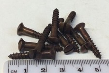 1”x 8 ANTIQUE BRONZE  BRASS BMA  RAISED HEAD SLOTTED VINTAGE WOOD SCREWS 10no