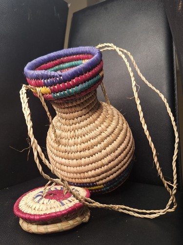 African woven gourd - woven,