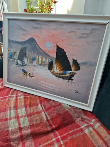 Vintage mid century oil - mid-century,