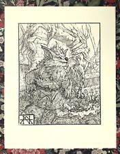 ARCANIN - Handmade woodblock print - 28x22cm