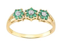 9ct Yellow Gold Emerald &