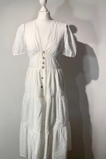 THAT Zara White Broderie Midi