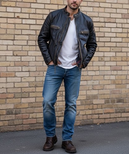 Black rivet mens large - rivet, leather