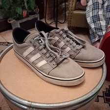 Adidas Mens Trainers UK 9 Grey White Rayado Skate Skateboarding Trefoil Shoes