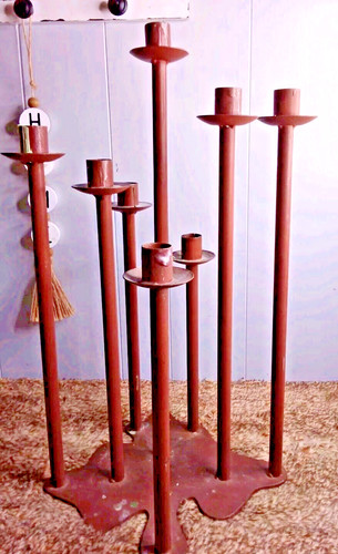 Vintage metal multi candle - metal,