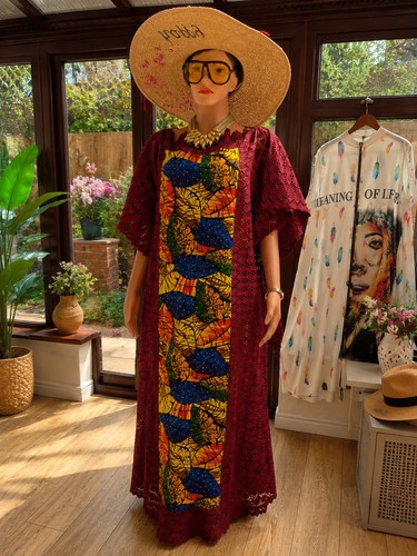 Elegant burgundy african lace - elegant,
