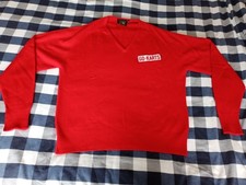 Men's 2XL red Slazenger v-neck jumper - retro - vintage - P2P is 24" - fits XL
