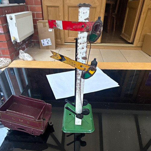 Model railway metal semaphore - railway,