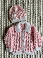 Hand Knitted Pink/White Baby
