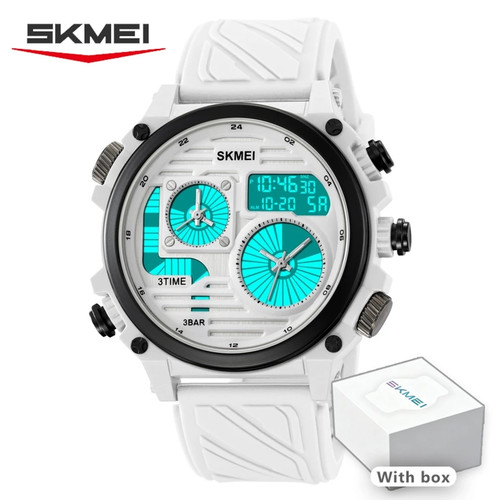Men oversized round watch - watch, 50m