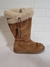 UGG Plumdale 1894 Chestnut Suede Tall Zip Sheepskin Winter Warm Boots US79 UK7.5