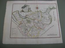 100% ORIGINAL LARGE CHESHIRE  MAP BY TUNICLIFFE LAND SURVEYOR C1786 HAND COLOUR