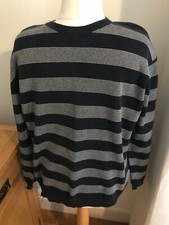 Rockport Long Sleeve Striped Pull Over Vintage Jumper Large black & white