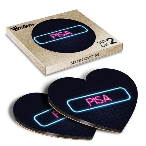 Heart mdf coaster - mdf, neon