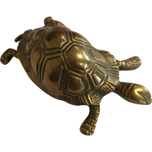 Vintage brass turtle - turtle, figure