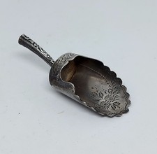 Hallmarked Birmingham 925 Sterling Silver Scoop Spoon Floral Engraving 9.47 Gm